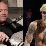 Jake Paul stood in ring after Mike Tyson fight