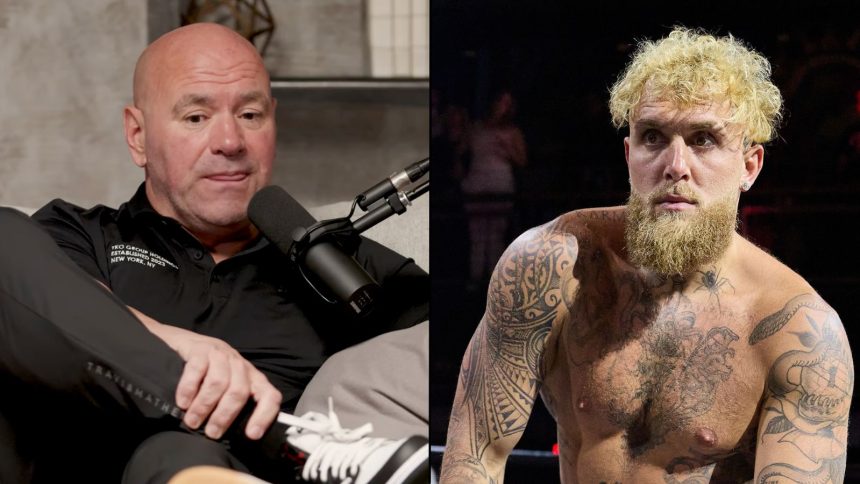 Jake Paul stood in ring after Mike Tyson fight