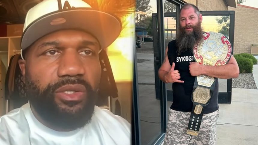 Syko Stu, wrestler, laying in hospital bed surronded by family
