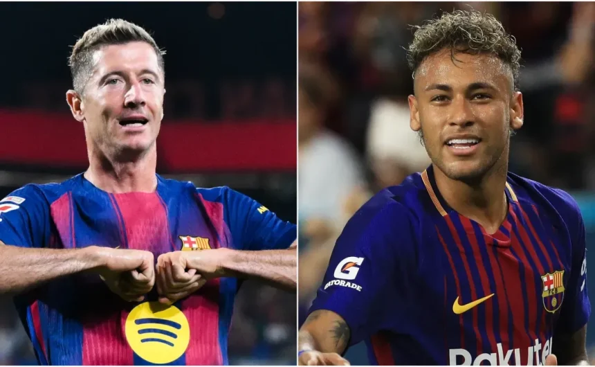 Video: Robert Lewandowski equals Neymar record with Barcelona in clutch header vs. Real Oviedo