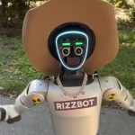 A photo of Pokimane looking shocked next to a robot.