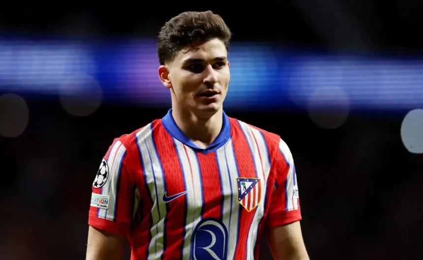 Why is Julian Alvarez not playing for Atletico Madrid against Liverpool in UEFA Champions League opener?