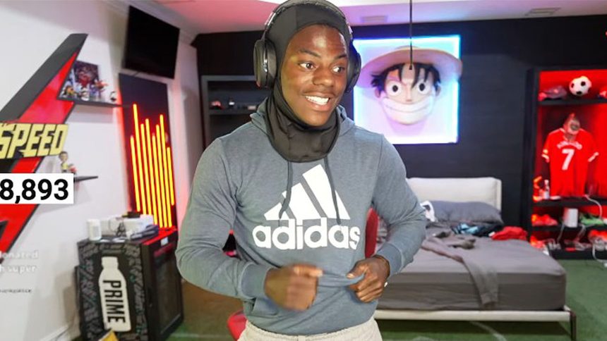 IShowSpeed standing next to older woman rubbing hands