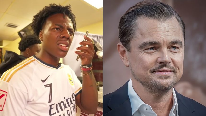 IShowSpeed stood in front of tour bus and fireworks with his face