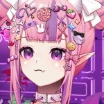 Anime girl with pink hair and pink eyes