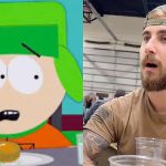 Cartman as Charlie Kirk in South Park