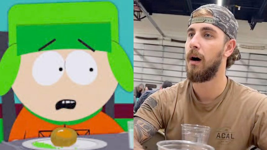 Cartman as Charlie Kirk in South Park