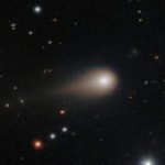 art of 3i/atlas in space near an unknown planet and alien text