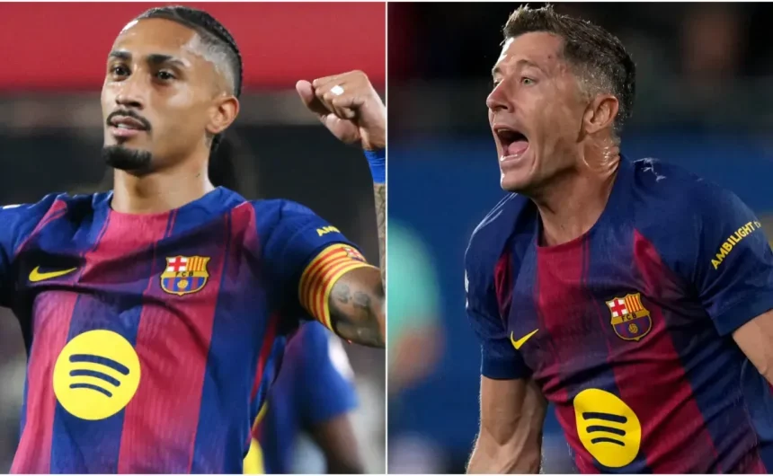 Why aren't Raphinha and Lewandowski playing for Barcelona vs Real Madrid today?