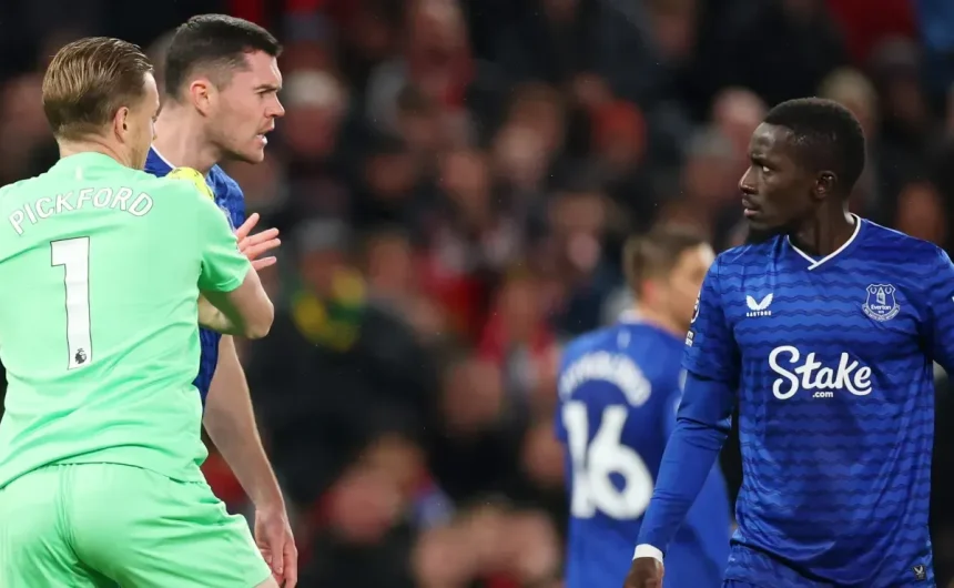 Everton’s Gueye sent off after slapping teammate Keane in Premier League match against Manchester United