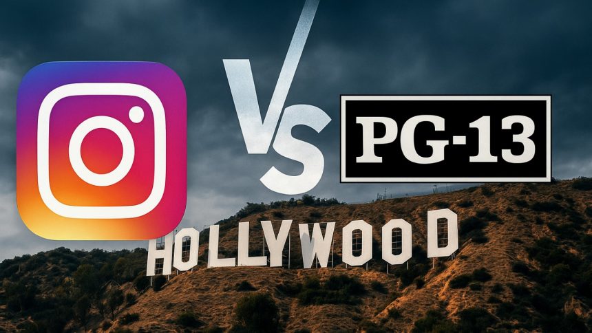 Woman biting into a sandwich while squinting her eyes