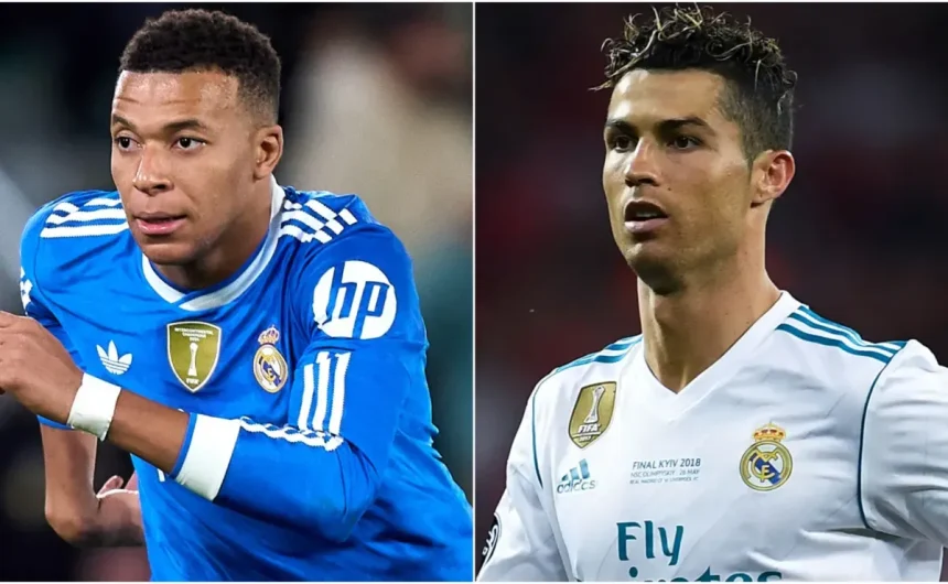 Kylian Mbappe joins Cristiano Ronaldo in exclusive Real Madrid Champions League milestone after four-goal performance