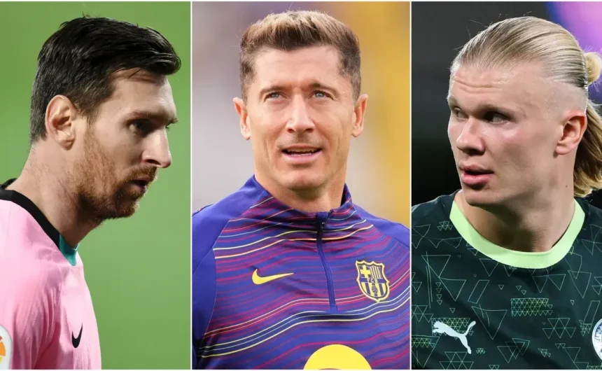 Lewandowski chasing Lionel Messi and Erling Haaland’s impressive Champions League goalscoring record