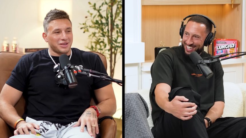 MrBeast poses next to IShowSpeed.