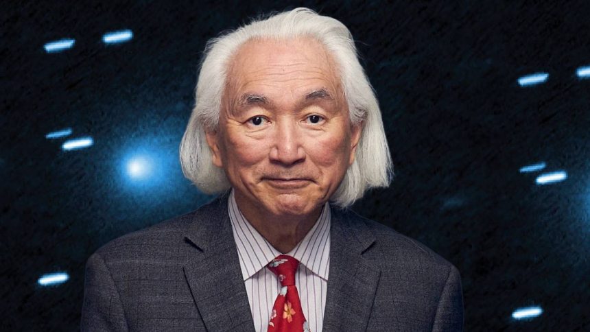 Neil DeGrasse Tyson talking to camera in front of white rocket and background