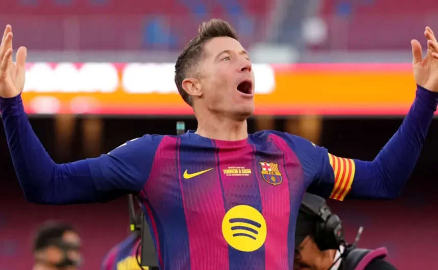 Robert Lewandowski makes history as first goalscorer at new Camp Nou: Barcelona star shares emotional nine-word statement after Athletic Club thrashing