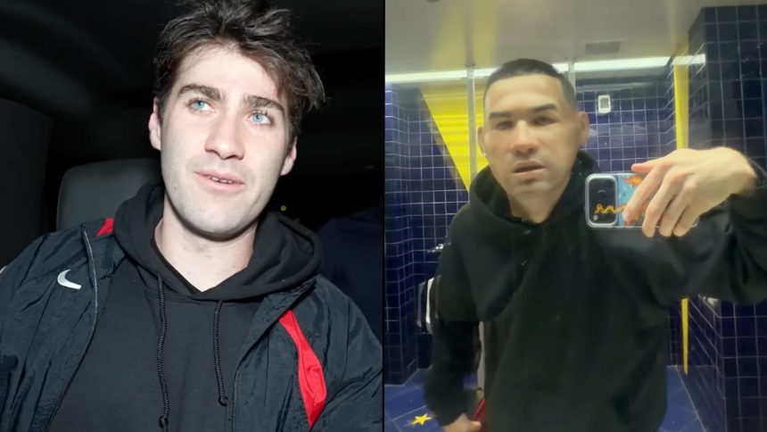 airrack sat in car and in ronaldo mask