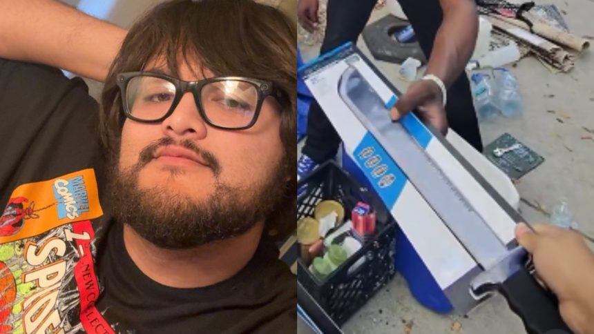 Dancingmoto riding motorbike alongside police car sirens