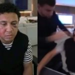 Jake and Logan Paul sat on porch talking to camera in white and grey t-shirts