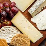 picture of cheese with grapes