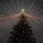 Christmas tree decorated with lights