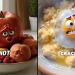 AI-generated fruits and an egg from TikTok videos.