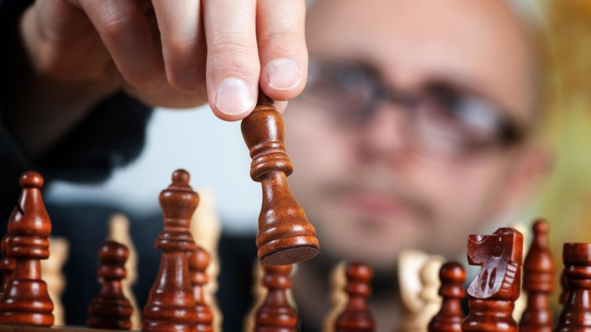 man playing chess