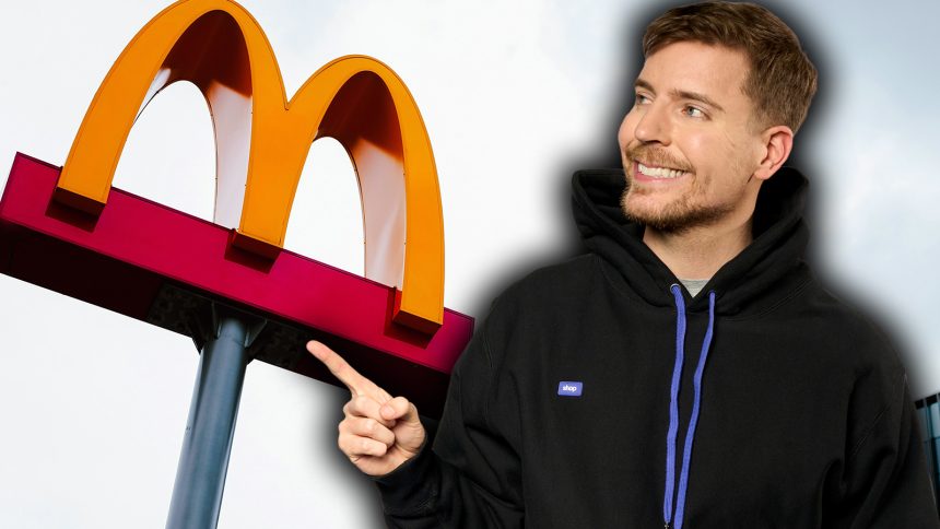 MrBeast next to a McDonald's sign.