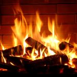 Fireplace burning