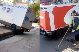 china driverless delivery vans in chaos