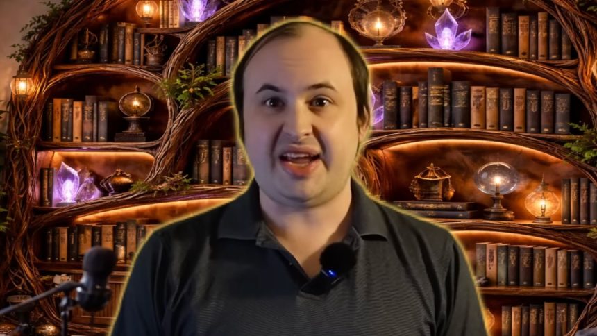 Reddit moderator Stale2000 stood in front of green screen