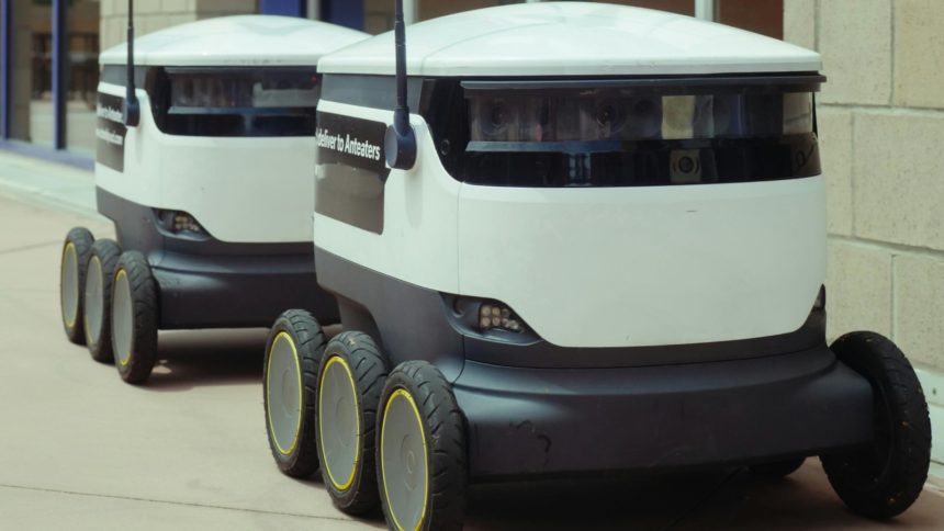delivery robots stock photo