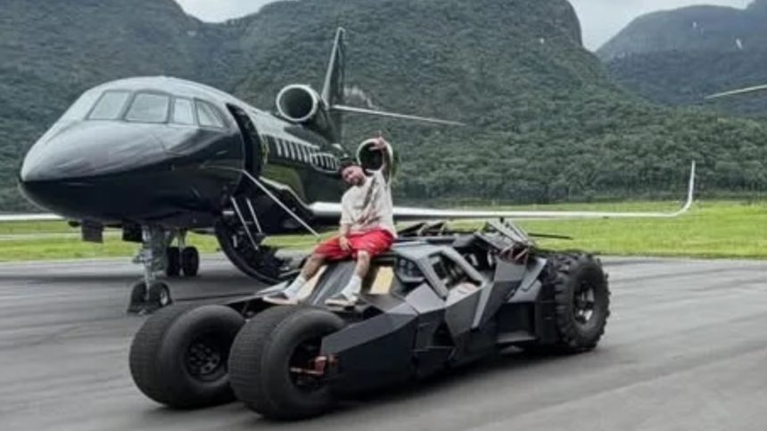 Neymar jr on his batmobile