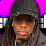 Kai Cenat on top of the Twitch logo.