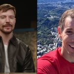 MrBeast talking to camera alongside Alex Honnold on top of Taipei 101 building