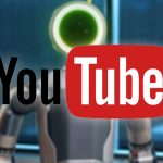 YouTube logo on top of boston dynamics robot