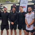 A photo of Kyle Forgeard and his team after completing their 2026 100-mile marathon.