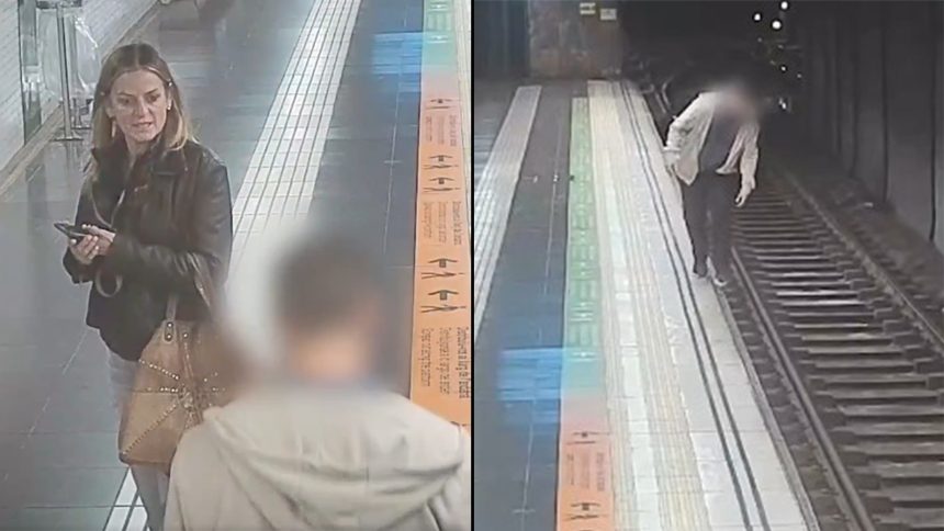 Screenshots of CCTV footage of the incident.