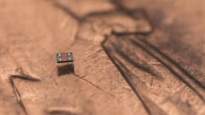 Robot sitting on a penny