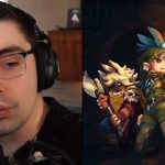 Shroud talking to camera next to three characters from Hytale