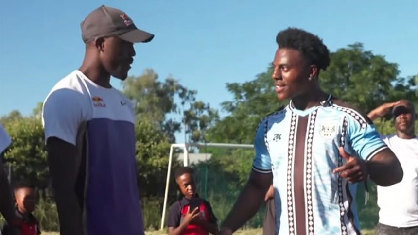 IShowSpeed chats with Letsile Tebogo.