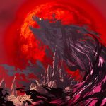 Calamity Ganon in front of a Blood Moon
