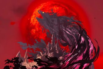 Calamity Ganon in front of a Blood Moon