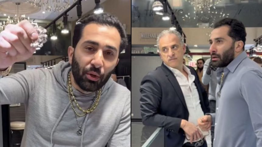 TraxNYC talking to camera and stood next to Akay Diamonds