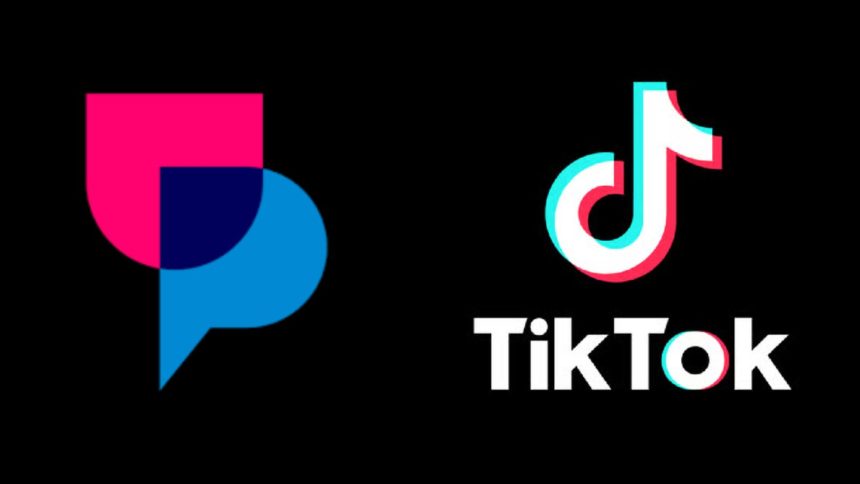 Upscrolled logo side by side with TikTok