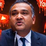 youtube ceo neal mohen in front of ai slop logos