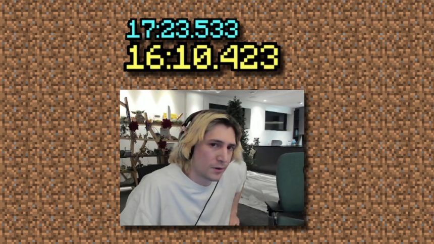 xQc gets first Minecraft PB in over two years but still trails Forsen
