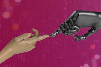 Human handle reaching for AI hand