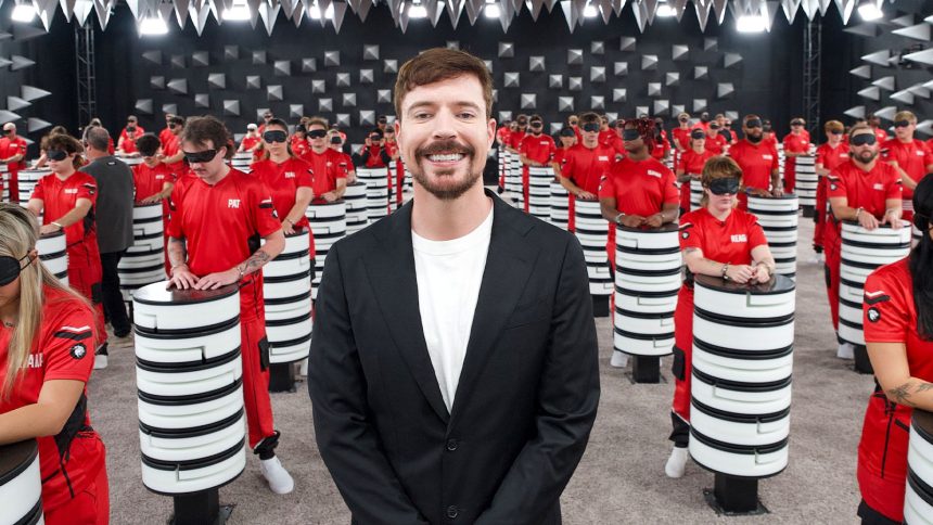 A photo of MrBeast on the set of Beast Games