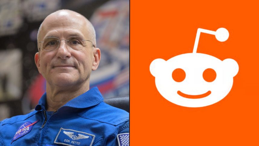 Don Pettit alongside Reddit logo